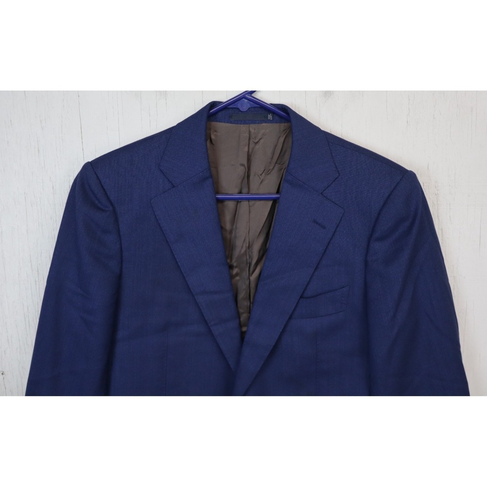 Suit Supply Vitale Barberis Canonico Blue 2 Button Sport Coat Jacket 38R Havana - Picture 3 of 10